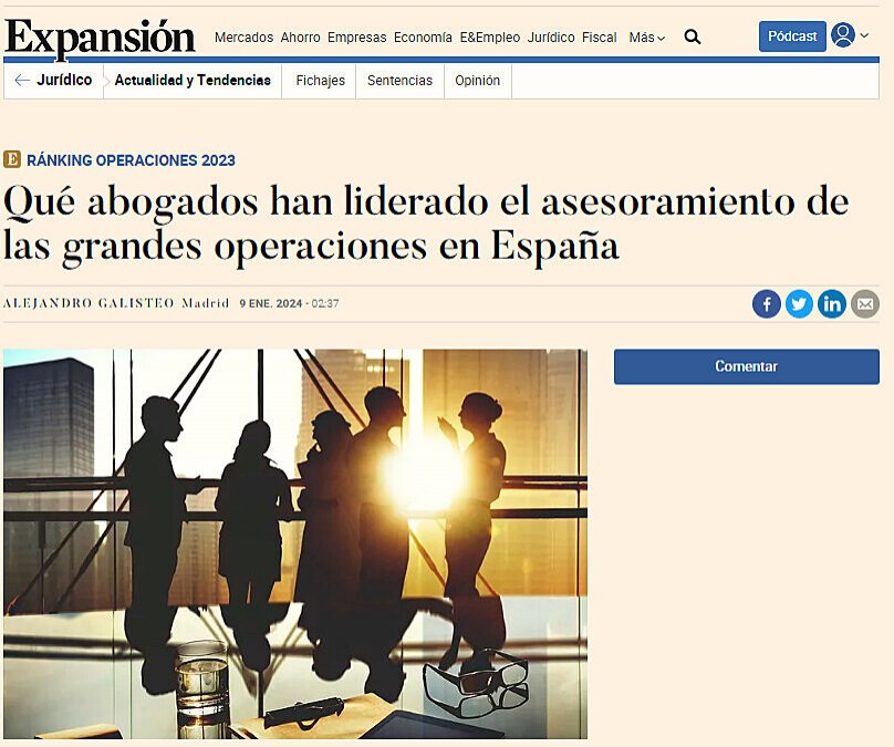 Qu abogados han liderado el asesoramiento de las grandes operaciones en Espaa